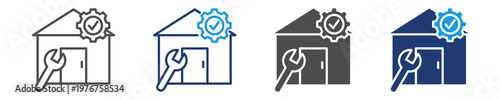 home installation icon set multiple style