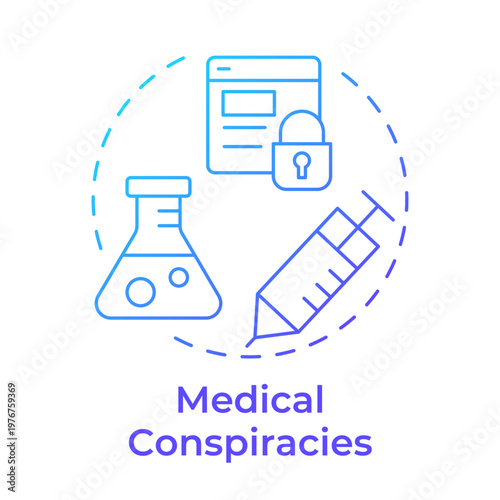 Medical conspiracies blue gradient concept icon. Hiding information, laboratory research. Round shape line illustration. Abstract idea. Graphic design. Easy to use in article, blog post