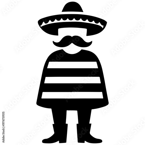 Mexican prisoner silhouette sombrero mustache