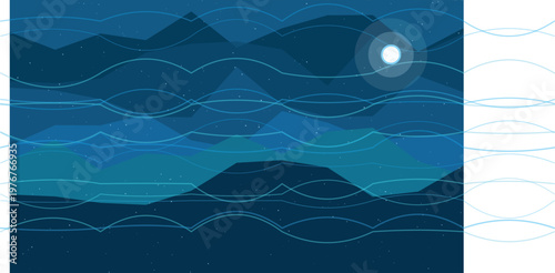 Mountain Landscape with Snow Covered Peaks and Natural Wilderness Scenery