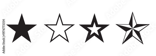 Star icons set. vector star symbols isolated on white background. rating, favorite, Award shape collection for UI, app, web design