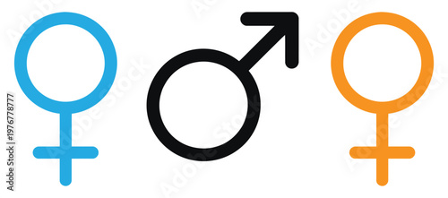 Gender symbols icon set vector illustration