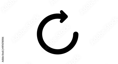 Simple black circular arrow indicating a continuous loop or cycle