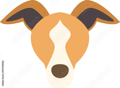 Dog head illustration on a white background, representing a breed like a greyhound