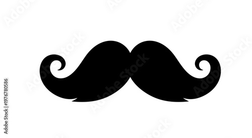 A classic black handlebar mustache illustration on a white background