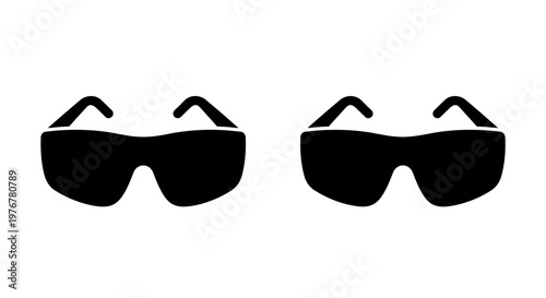 Two pairs of black sunglasses displayed against a plain white background