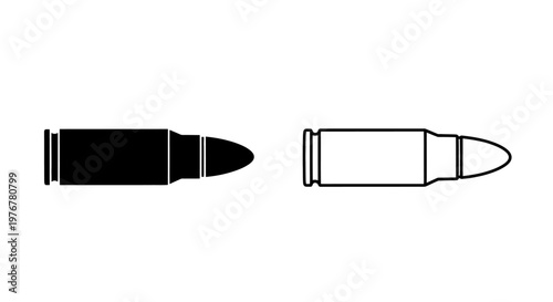 Black and white illustration of two rifle cartridges side view