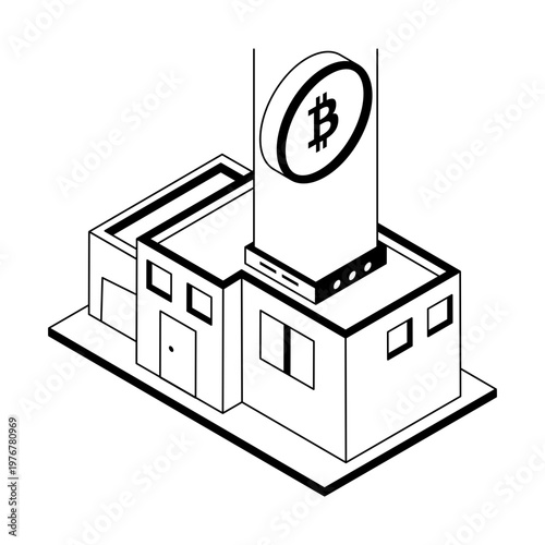 Isometric style icon showing a tokenized asset
