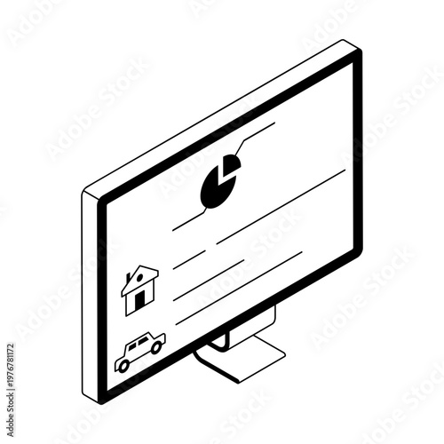 An isometric style icon showing a budget overview
