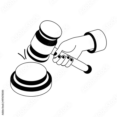 Icon depicting a bidding process in isometric style
