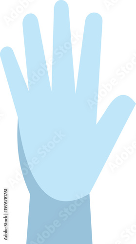 Hand wearing a light blue medical glove, symbolizing protection and hygiene