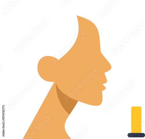 Woman's head profile representing beauty, cosmetology, and healthcare