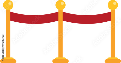 Red velvet rope barriers with golden stanchions defining an exclusive area