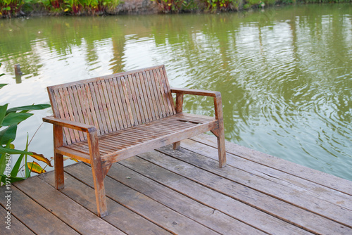 Riverside lounge chairs with a garden-like atmosphere.