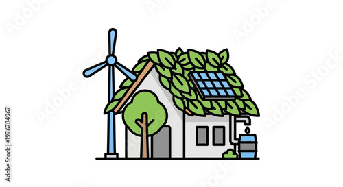 Eco Friendly House with Solar Panels.