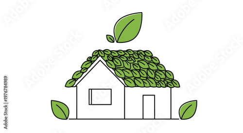 Eco Friendly House with Green Roof.