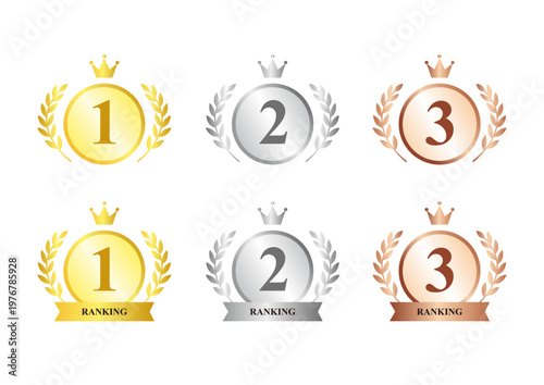 ランキング メダル ベクター イラスト