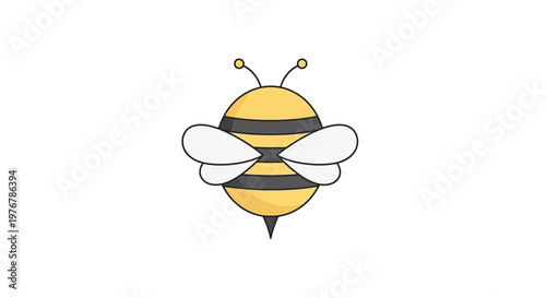 Yellow and black cartoon bee insect.