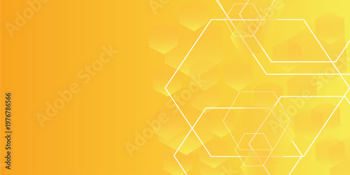 hexagon background with orange color for banner
