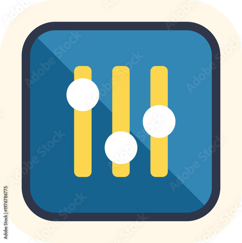 Equalizer icon showing sound mixing settings with adjustment sliders