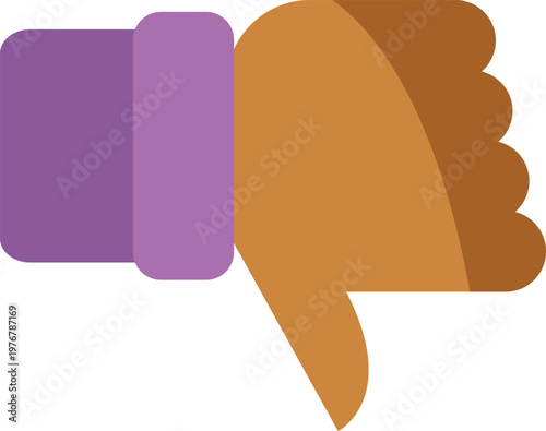 Hand showing thumb down gesture representing disapproval and rejection