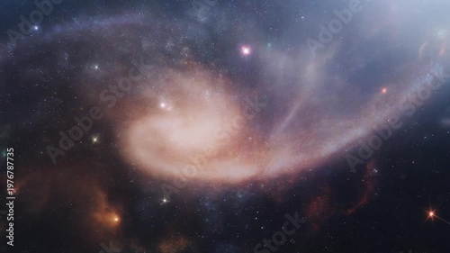 astronomical scene of a vibrant nebula with stars and galaxies in deep space