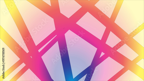 Abstract neon geometric straight lines