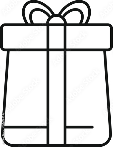 Gift box outline icon representing giving and celebration
