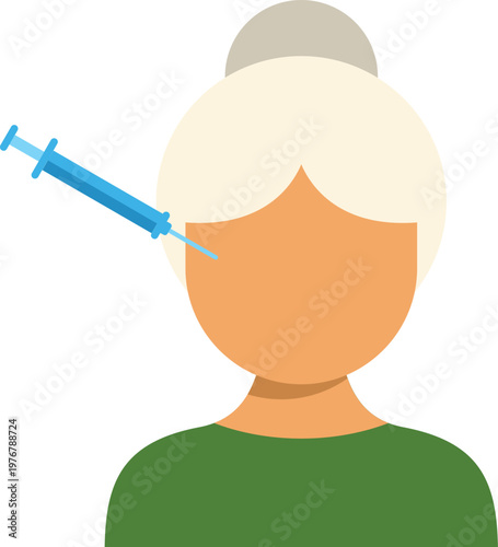 Senior woman receiving facial aesthetic injection treatment