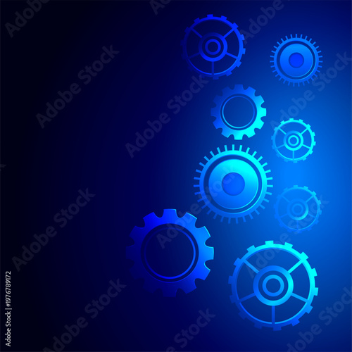 factory equipment gearwheel tech concept background with text space