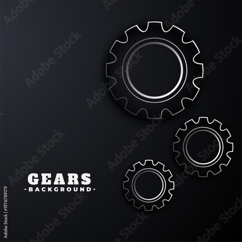 dark black rack and pinion wheel background a industry tool