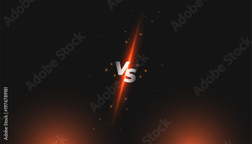 duel team challenge versus vs dark banner with light effect