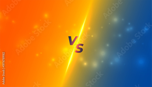 shiny versus vs duel competition banner with glowing particle