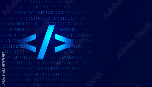 futuristic virtual binary code tech concept background design