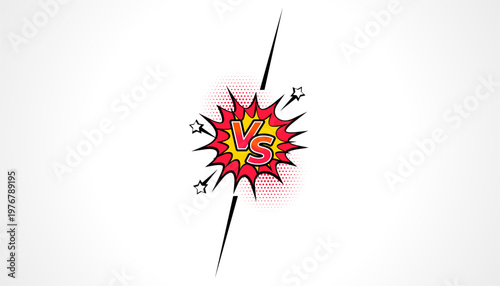 cartoon style versus vs duel conflict banner design