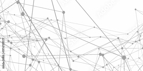 Abstract digital background of points and lines. Technology abstract white digital background .abstract connecting dots and lines. Connection science background Grey Mesh. Vector illustration .