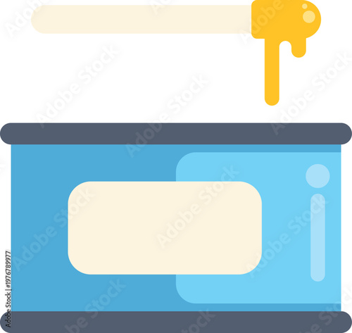 Waxing can with spatula removing unwanted hair for smooth skin