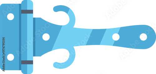 Blue decorative door hinge hardware for furniture assembly and construction projects