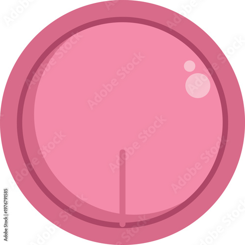 Pink circle icon illustrating a condom for safe sex and contraception