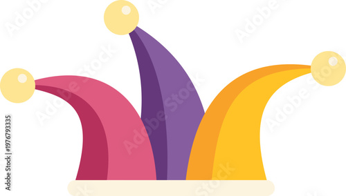 Jester hat with bells presenting a symbol of fun and celebration
