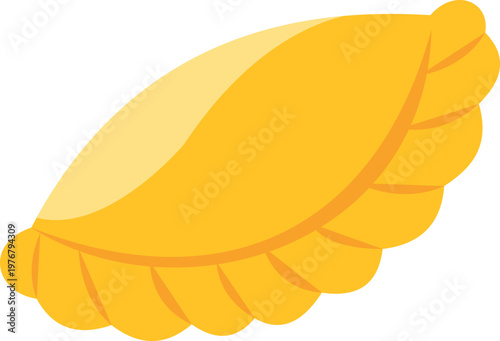 Tasty golden empanada illustration showing a crispy pastry with a folded edge design