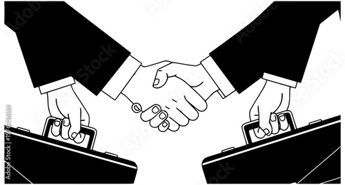 Business partnership agreement handshake flat vector illustration corporate collaboration and trust concept