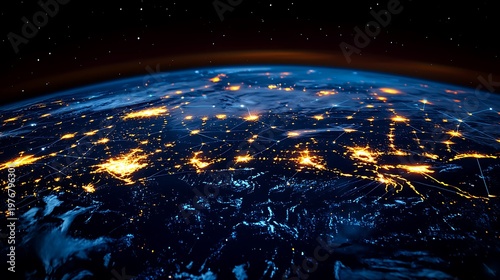 Earth at night from space
