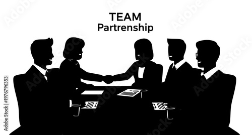 Signed contract exchange and handshake flat vector business agreement trust concept