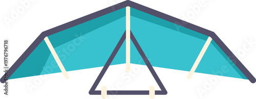 Simple flat design illustration of a hang glider representing adventure and flight freedom
