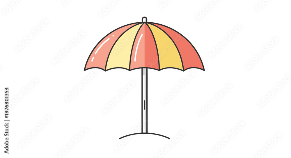 Obraz premium Summer Beach Umbrella - Sun Protection and Shade
