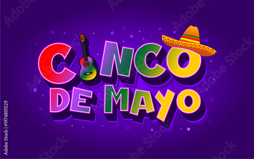 Cinco de Mayo Celebration with purple Background