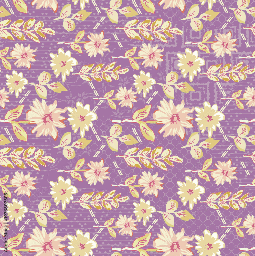 Obraz premium seamless floral design pattern textile print