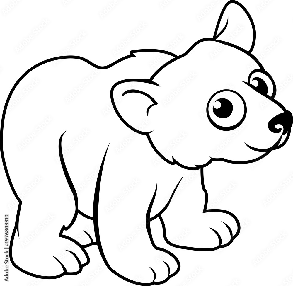 Fototapeta premium A polar bear cartoon character animal illustration