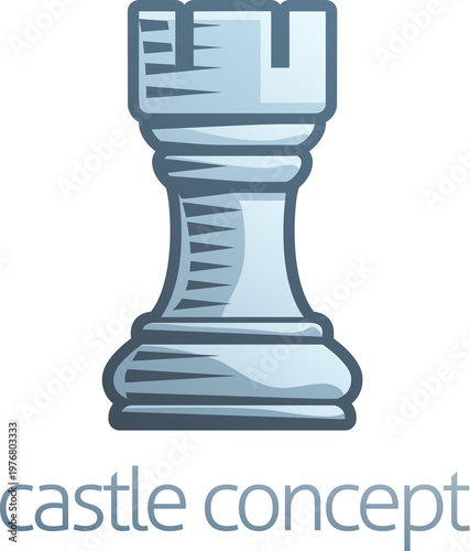 Stylized chess piece rook, ...